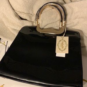 Isabelle bag. Vegan patent leather. Brand new.  Detachable crossbody strap
